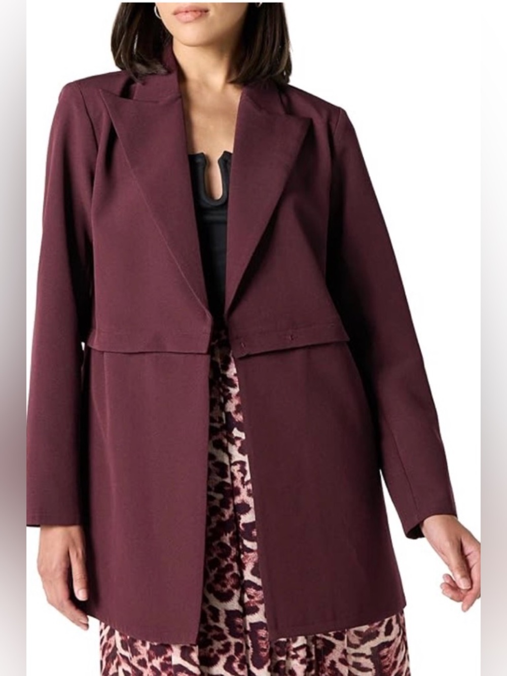 🆕 The Drop Size 3X Convertible Detachable Burgundy Career Blazer